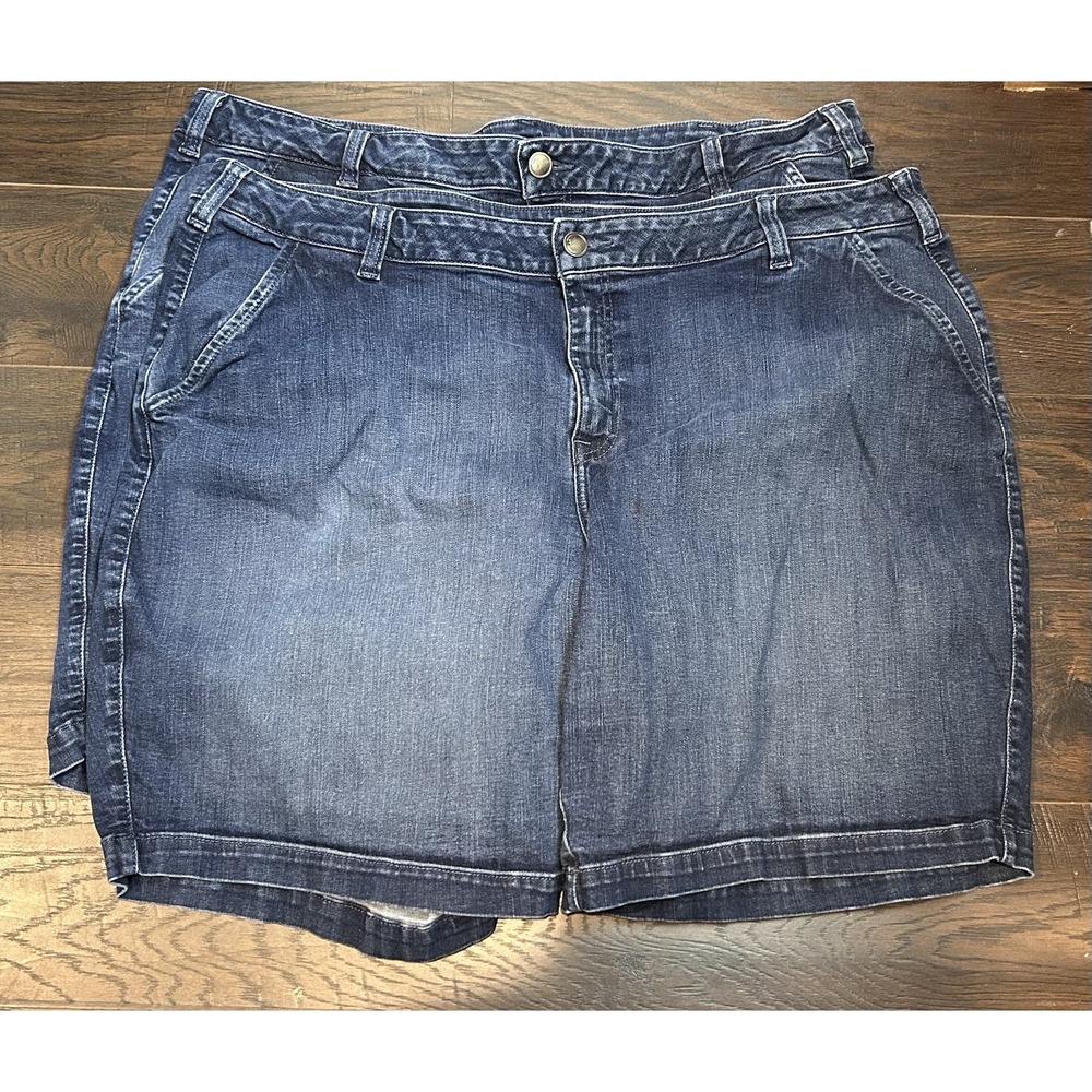 Lot Of 2- Lane Bryant Bermuda Denim Shorts Women's Plus Size 28